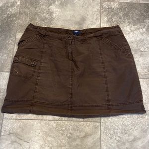Reitmans Plus Womens Skort Size 18 Brown 5 Pockets Button Zipper Shorts Cotton